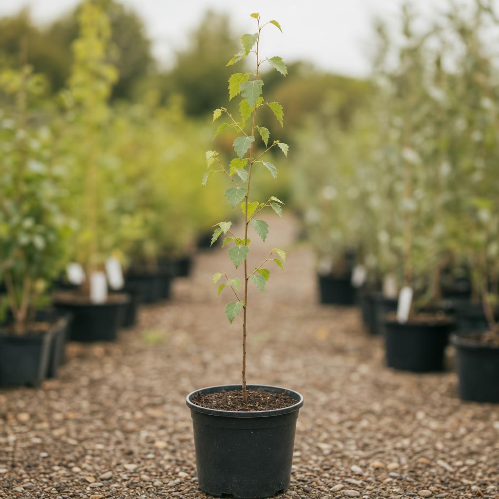 A young silver birch sapling